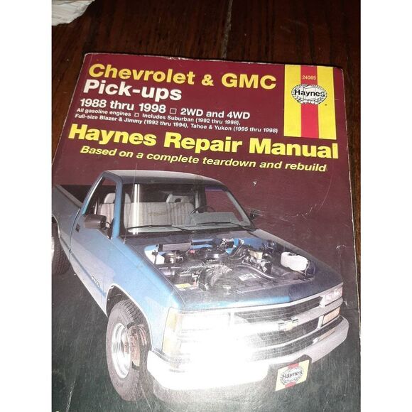 Haynes Repair Manual 1988-98 Chevrolet GMC 2WD 4WD Trucks Blazer Jimmy Tahoe Yuk - Picture 2 of 5